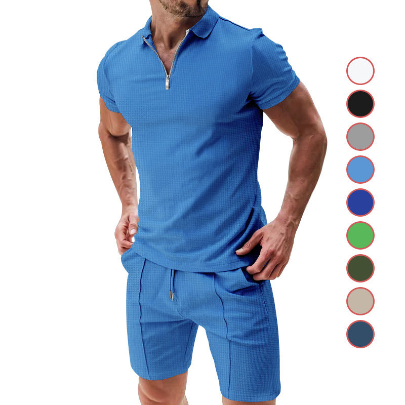 2Pcs Men's Waffle Summer Set